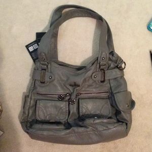 Grey slouchy hobo bag